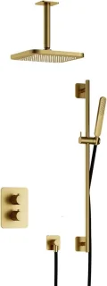 Hotbath Gal Thermostatische Douche Inbouwset - Geborsteld Messing PVD