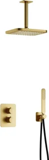 Hotbath Gal thermostatische douche inbouwset geborsteld messing PVD