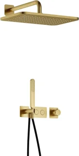 Hotbath Gal thermostatische douche-inbouwset geborsteld messing PVD