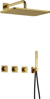 Hotbath Gal Thermostatische Douche Inbouwset GL106 - Geborsteld Messing PVD