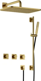 Hotbath Gal thermostatische douche inbouwset GL106 geborsteld messing PVD