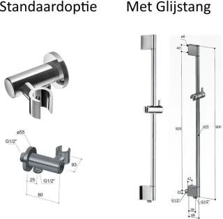 Hotbath Get Together IBS1A Regendoucheset inbouw geborsteld nikkel