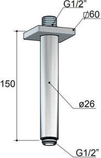 Hotbath Mate 15 cm Plafonduitloop Vierkant Chroom