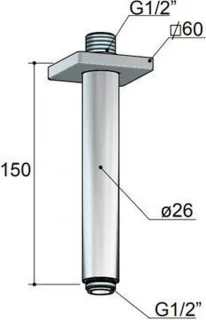 Hotbath Mate 15 cm Plafonduitloop Vierkant Chroom