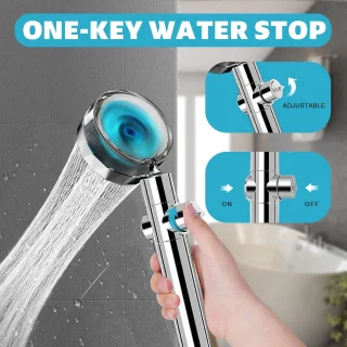 Hydrojet Hogedrukdouchekop 360° Roterend Blauw