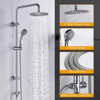 Ibergrif M20702 Douchesysteem Chroom Zilver