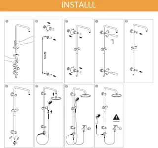 Ibergrif M20702 Douchesysteem Chroom Zilver