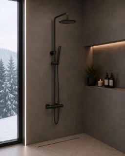 ILYA thermostatische regendoucheset rond mat zwart