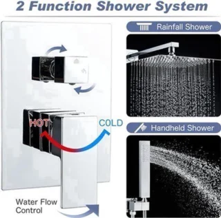 Inbouw douche-armatuurset chroom – inbouwdoucheset – douchesysteem – regendouche – douchegarnituur