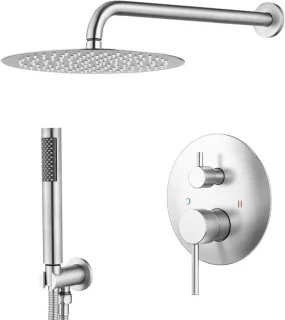 Inbouw douchekraan set - thermostatisch - 25 cm douchekop - geborsteld staal