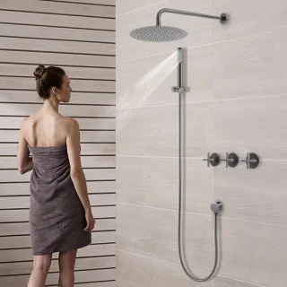 Inbouw doucheset - 25 cm hoofddouche & handdouche - grijs
