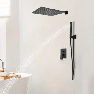 Inbouw Doucheset 40 cm Hoofddouche Zwart Mat