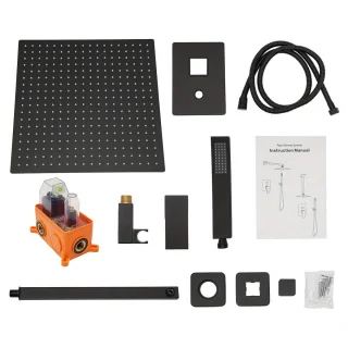 Inbouw Doucheset 40 cm Hoofddouche Zwart Mat