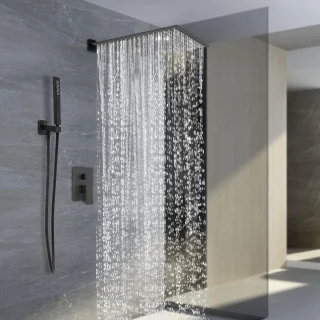 Inbouw Doucheset 40 cm Hoofddouche Zwart Mat