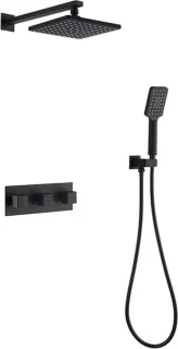 Inbouw Doucheset Mat Zwart Regendouche 20 cm Mengkraan