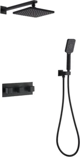 Inbouw Doucheset Mat Zwart Regendouche 20 cm Mengkraan