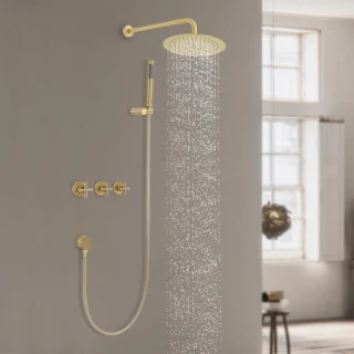 Inbouw doucheset met regendouche, handdouche en 25cm hoofddouche - goud