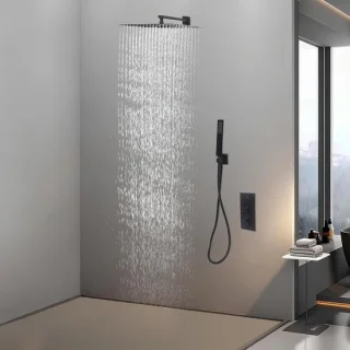 Inbouw doucheset thermostaat zwart