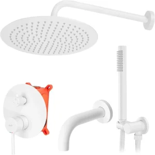Inbouw douchesysteem douchekraan 25x25 cm wit