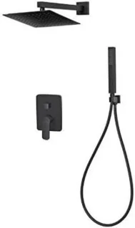 Inbouw douchesysteem regendouche set 25x25cm zwart