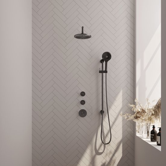 Inbouw Regendouche Set 21 Gunmetal PVD