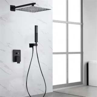 Inbouw regendouche set 30x30cm zwart