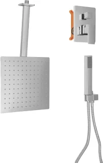 Inbouw regendouche set zilver