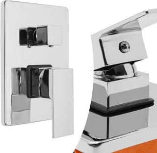 Inbouw regendouche wandmontage 30 x 30 cm zilver