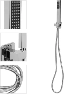 Inbouw regendouche wandmontage 30 x 30 cm zilver