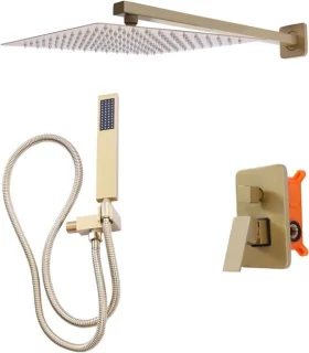 Inbouw Regendoucheset 30x35,7 cm Goud