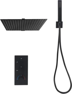 Inbouw regendoucheset 40 x 40 cm zwart