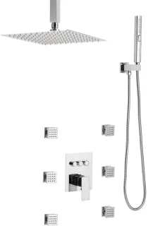 Inbouw Regendoucheset - Messing Inbouwkraan, Chroom