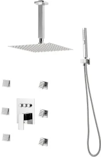 Inbouw Regendoucheset - Messing Inbouwkraan, Chroom