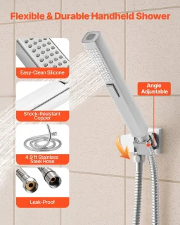 Inbouw Regendoucheset - Messing Inbouwkraan, Chroom