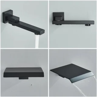 Inbouw Regendoucheset Wandmontage Zwart Mat