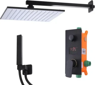 Inbouw thermostaat douchekraan set zwart