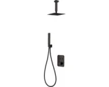 Inbouw thermostaat doucheset met regendouche 25 cm mat zwart