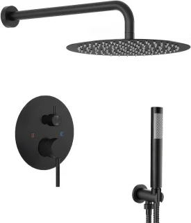 Inbouwdouche set in mat zwart