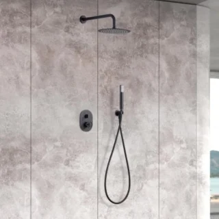 Inbouwdouche set - regendouche kolom - zwart