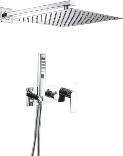 Inbouwdouche set regendouche kraan 25 cm chroom