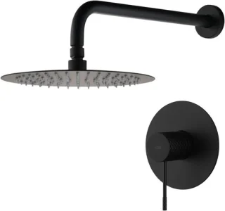 Inbouwdouche set regendouche kraan mat zwart