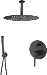 Inbouwdouche set - regendouche met handdouche - 25 cm sproeikop - zwart mat