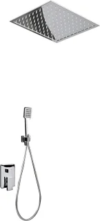 Inbouwdouche set regendouche vierkant 40x40 cm chroom