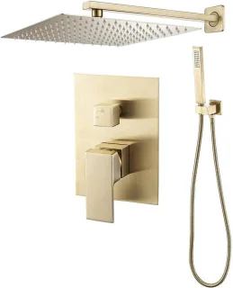 Inbouwdouchekraan Wandmontage 25 cm Geborsteld Goud