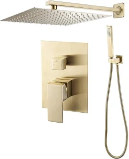 Inbouwdouchekraan Wandmontage 25 cm Geborsteld Goud