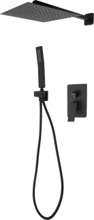 Inbouwdoucheset 30 cm Zwart