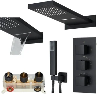 Inbouwdouchesysteem met thermostaat zwart