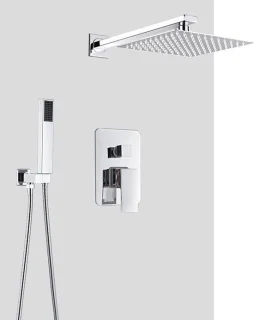 Inbouwkranenset messing met douchekop 20 cm chroom