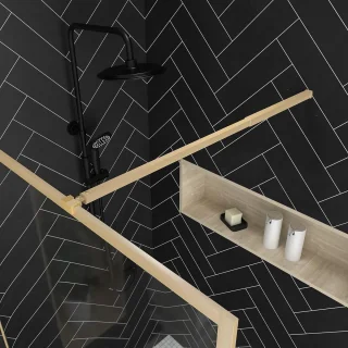 Inloopdouche 200x90 cm - Douchewand Gouden Frame