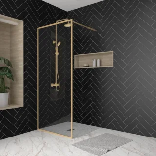 Inloopdouche 200x90 cm - Douchewand Gouden Frame